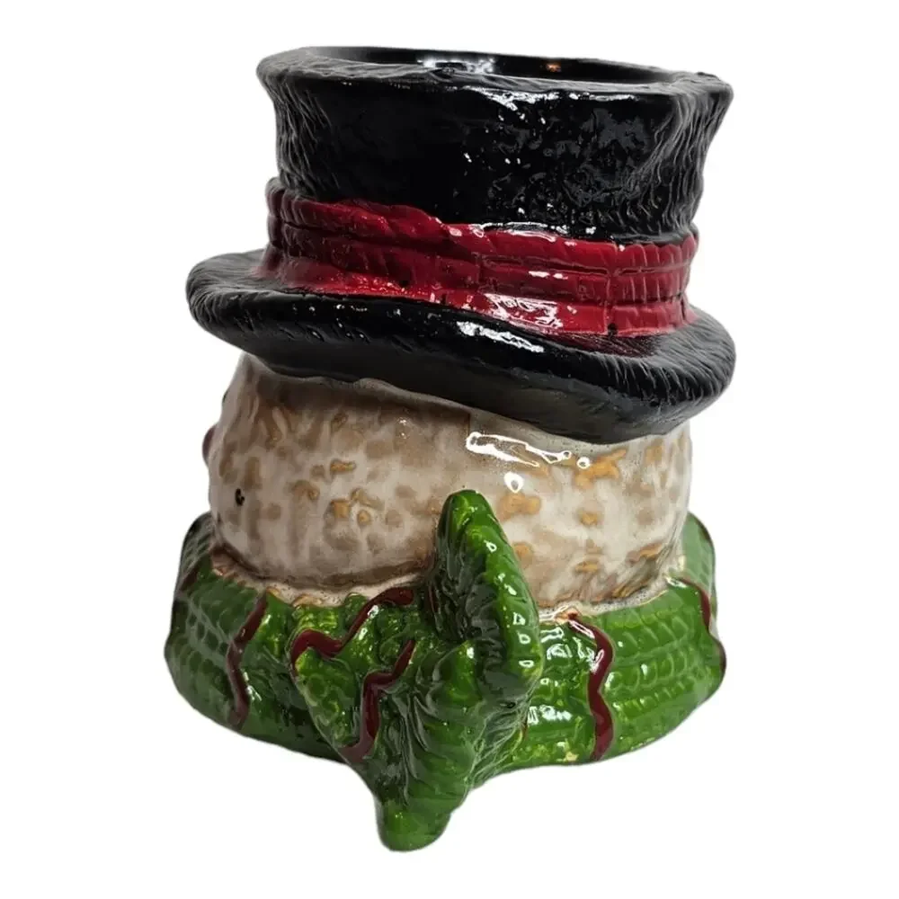 Yankee Candle Ceramic Stoneware Snowman w/ Top Hat Tealight Votive Holder 2012